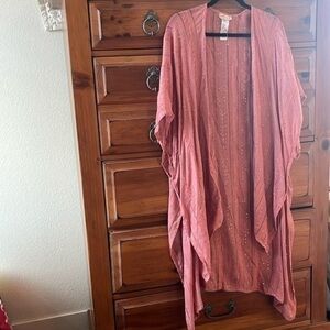 Free People Women’s Mauve Kimono One Size NWOT